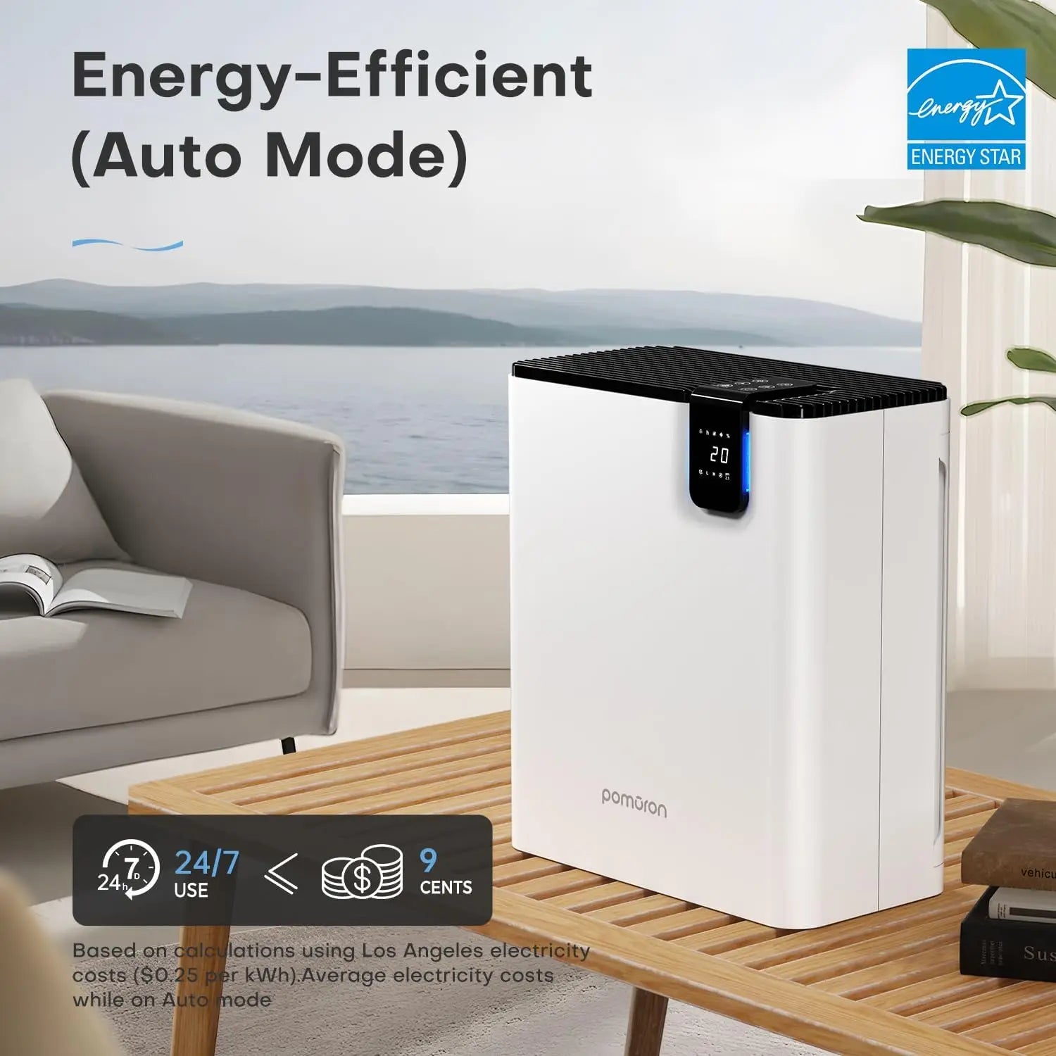AROEVE Air Purifier 2500Ft² Coverage for Bedroom with Filter H13 HAPA Dual Purification Smart Auto Function CADR Timing Setting