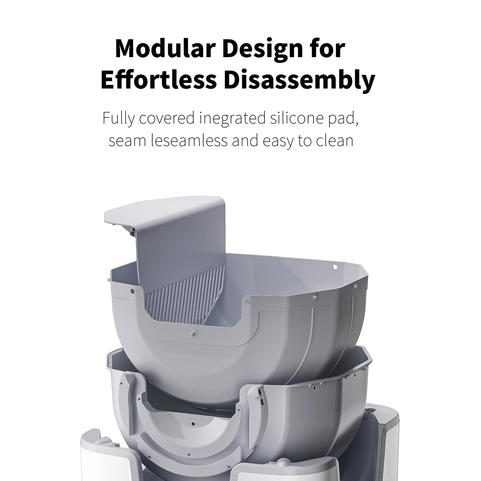 F6 Self-Cleaning Litter Box - Open-Top Automatic Cat Litter Box with Odor Control, Safety Features, and Easy Maintenance